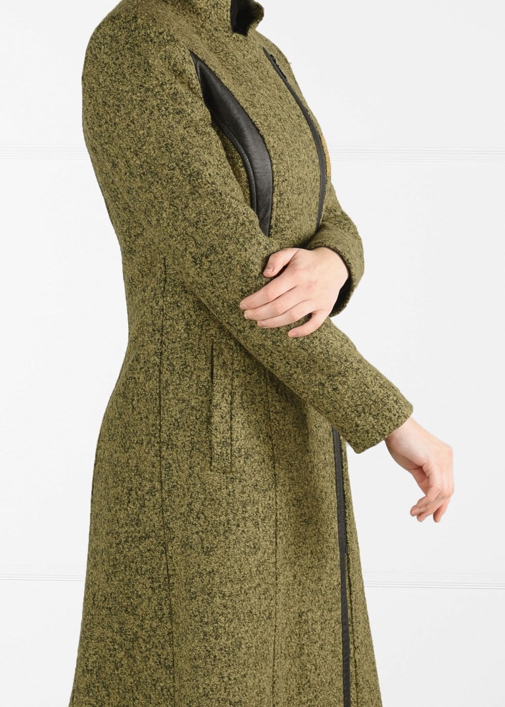 Tesettür giyim TURUNCU HAKİM YAKA KEÇE KABAN 9454