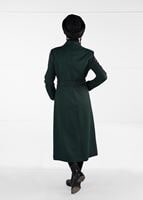 Tesettür giyim YEŞİL KOLLARI DERİ DETAYLI KABAN 9470 