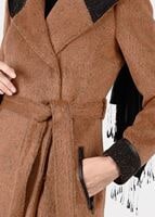 Tesettür giyim TURUNCU KRUVAZE CEP DETAYLI KABAN 9474 