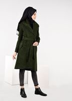 Tesettür giyim YEŞİL KIRÇILLI BİYELİ KABAN 9476