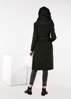 Tesettür giyim YEŞİL KIRÇILLI BİYELİ KABAN 9476