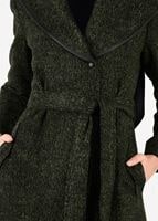 Tesettür giyim YEŞİL KIRÇILLI BİYELİ KABAN 9476