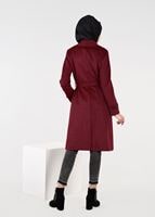 Tesettür giyim BORDO KRUVAZE CEPLİ KABAN 9481 