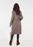 Tesettür giyim KAHVE CEP DETAYLI KAPİTONE KABAN  9496 