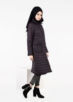 Tesettür giyim MÜRDÜM CEP DETAYLI KAPİTONE KABAN  9496 