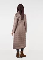 Tesettür giyim KAHVE KARE KAPİTONE KABAN 9502