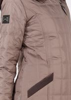 Tesettür giyim KAHVE KARE KAPİTONE KABAN 9502