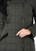 Tesettür giyim HAKİ KARE KAPİTONE KABAN 9502