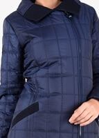 Tesettür giyim LACİVERT KARE KAPİTONE KABAN 9502