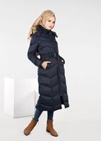 Tesettür giyim LACİVERT PELUŞ KAPÜŞONLU ŞİŞME KABAN 9507 