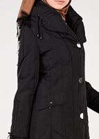 Tesettür giyim SİYAH ALVİNA ŞİŞME KABAN 9511