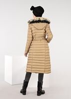 Tesettür giyim KAHVE KAPÜŞONLU ŞİŞME KABAN 9517 