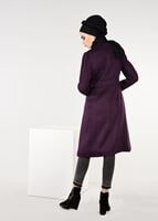 Tesettür giyim MOR BİSİKLET YAKA BİYELİ KABAN 9522 
