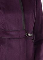 Tesettür giyim MOR BİSİKLET YAKA BİYELİ KABAN 9522 