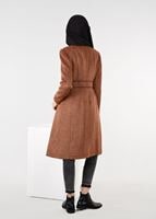 Tesettür giyim TURUNCU BİSİKLET YAKA BİYELİ KABAN 9522 