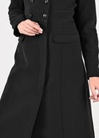 Tesettür giyim SİYAH KRUVAZE DÜĞMELİ KABAN 9528 