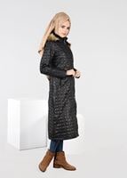 Tesettür giyim SİYAH KAPÜŞONU PELUŞLU KABAN 9532