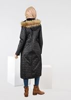 Tesettür giyim SİYAH KAPÜŞONU PELUŞLU KABAN 9532