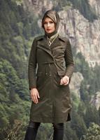 Vêtements hijab KAKI CABAN TAILLE À SMOCKS AVEC CAPUCHE ET POCHES 9541