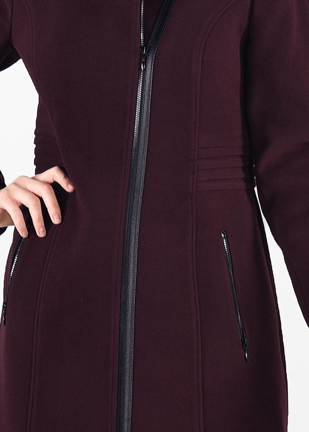 Tesettür giyim MÜRDÜM FERMUARLI KAŞE KABAN 9548 