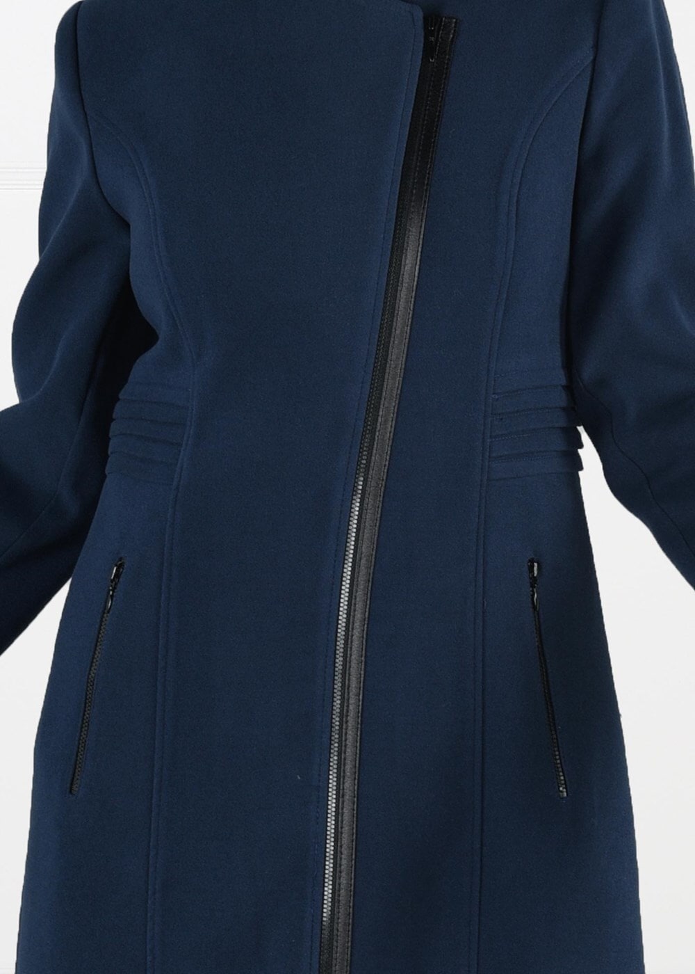 Tesettür giyim LACİVERT FERMUARLI KAŞE KABAN 9548 