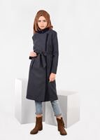 Tesettür giyim LACİVERT KRUVAZE FERMUARLI KABAN 9560 