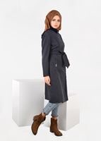 Tesettür giyim LACİVERT KRUVAZE FERMUARLI KABAN 9560 