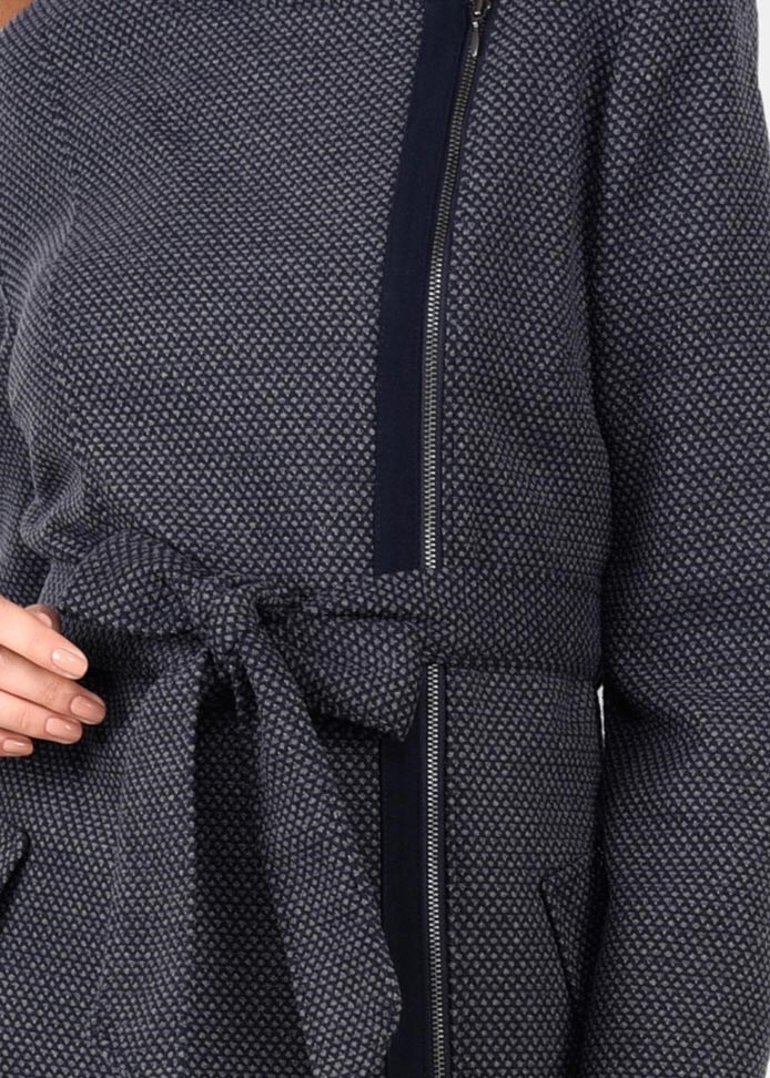 Tesettür giyim LACİVERT KRUVAZE FERMUARLI KABAN 9560 