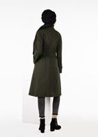 Tesettür giyim HAKİ KRUVAZE KUŞAKLI KABAN 9563 