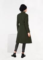 Tesettür giyim HAKİ DÜĞMELİ BALIKÇI YAKA KABAN 9564