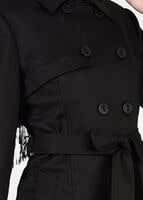 Tesettür giyim SİYAH KRUVAZE KEMERLİ DÜĞMELİ KABAN 9586 