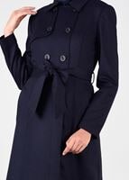 Tesettür giyim LACİVERT KRUVAZE KEMERLİ DÜĞMELİ KABAN 9586 