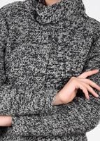 Tesettür giyim GRİ BALIKÇI YAKA KEÇE KABAN 9595 