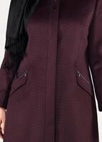 Hijab clothing CLARET RED CREW-NECK COAT WITH POCKETS 9596