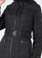 Tesettür giyim SİYAH KEMERLİ KAPÜŞONLU KABAN 9600 