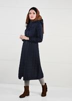 Tesettür giyim LACİVERT KEMERLİ KAPÜŞONLU KABAN 9600 