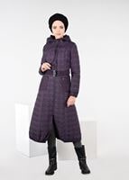 Tesettür giyim MÜRDÜM KEMERLİ KAPÜŞONLU KABAN 9600 