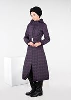 Tesettür giyim MÜRDÜM KEMERLİ KAPÜŞONLU KABAN 9600 