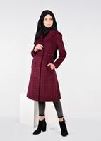 Tesettür giyim MÜRDÜM KAZAYAĞI DESENLİ KRUVAZE KABAN 9607