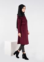Tesettür giyim MÜRDÜM KAZAYAĞI DESENLİ KRUVAZE KABAN 9607