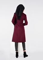 Tesettür giyim MÜRDÜM KAZAYAĞI DESENLİ KRUVAZE KABAN 9607