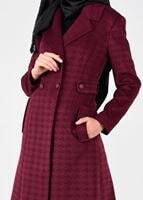 Tesettür giyim MÜRDÜM KAZAYAĞI DESENLİ KRUVAZE KABAN 9607