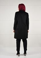 Hijab clothing BLACK GROMMET DETAILED WALKER COAT 9610