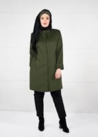 Hijab clothing GREEN GROMMET DETAILED WALKER COAT 9610
