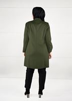Hijab clothing GREEN GROMMET DETAILED WALKER COAT 9610
