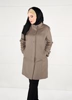 Hijab clothing BROWN GROMMET DETAILED WALKER COAT 9610