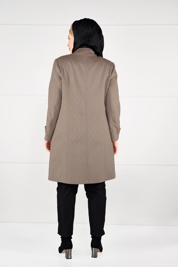 Vêtements hijab BRUN MANTEAU EN LAINE À ŒILLETS 9610  - TRENDTESETTÜR