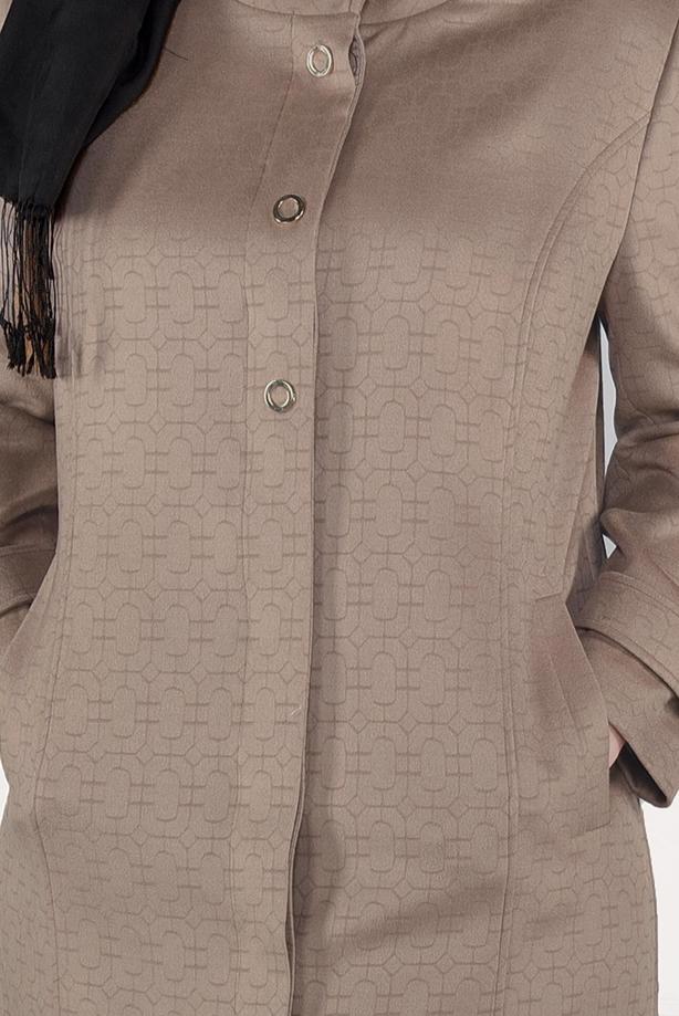 Vêtements hijab BRUN MANTEAU EN LAINE À ŒILLETS 9610  - TRENDTESETTÜR