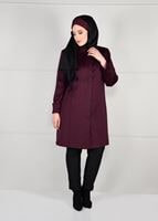Hijab clothing PLUM GROMMET DETAILED WALKER COAT 9610
