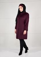 Vêtements hijab PRUNE MANTEAU EN LAINE À ŒILLETS 9610 
